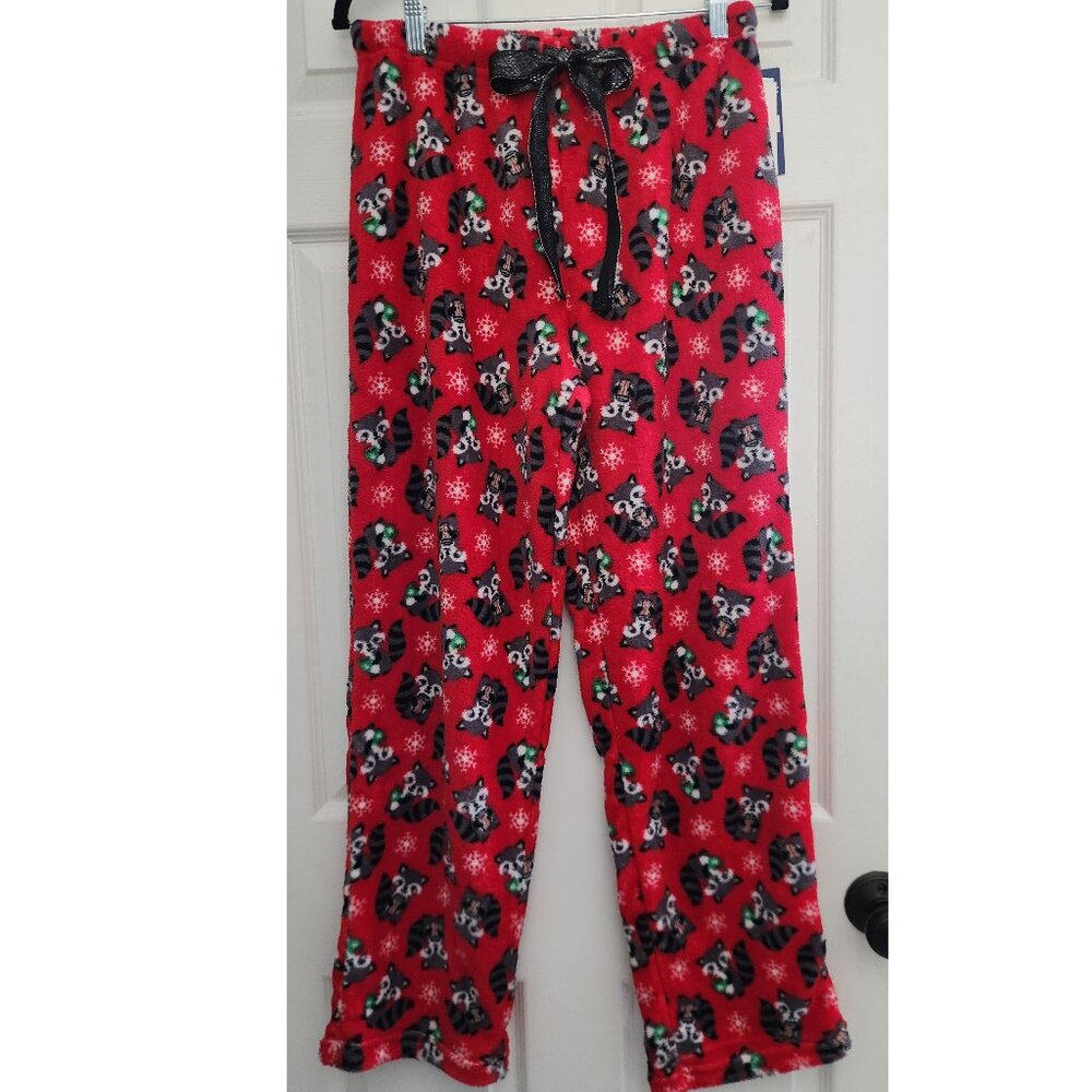 Pillowtalk LARGE womens fuzzy raccoon pajama pants NWT